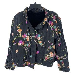 Giorgio Armani Black Floral Bomber Jacket